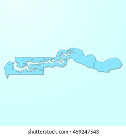 Gambia blue map on degraded background vector