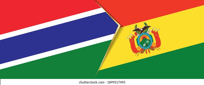 Banderas de Gambia y Bolivia, dos banderas vectoriales símbolo de relación o enfrentamiento.