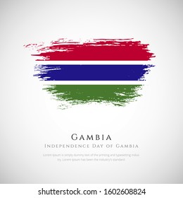 Gambia country independence day with Gambia brush flag background