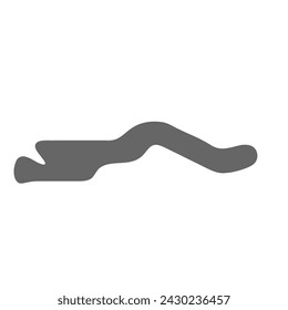 Gambia country simplified map. Grey stylish smooth map. Vector icons isolated on white background.