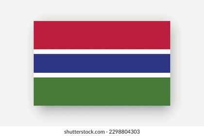 Gambia .Detailed flag on white background. Vector illustration