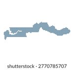 Gambia dotted map blue minimal transparent background vector