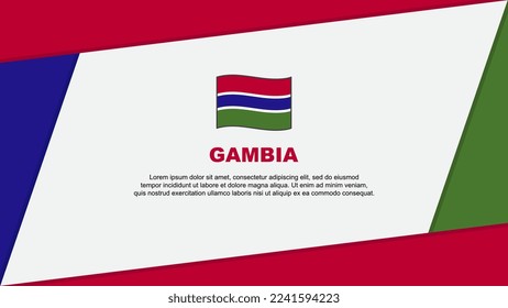 Gambia Flag Abstract Background Design Template. Gambia Independence Day Banner Cartoon Vector Illustration. Gambia Banner