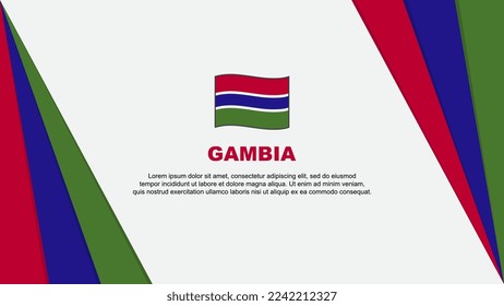 Gambia Flag Abstract Background Design Template. Gambia Independence Day Banner Cartoon Vector Illustration. Gambia Flag