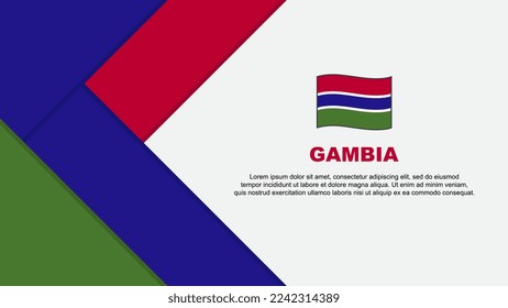 Gambia Flag Abstract Background Design Template. Gambia Independence Day Banner Cartoon Vector Illustration. Gambia Illustration