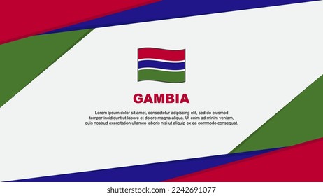Gambia Flag Abstract Background Design Template. Gambia Independence Day Banner Cartoon Vector Illustration. Gambia