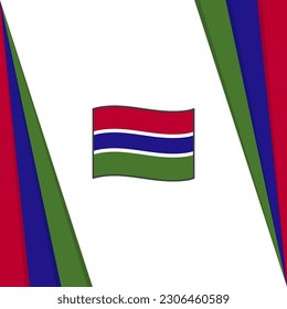 Gambia Flag Abstract Background Design Template. Gambia Independence Day Banner Social Media Post. Gambia Flag