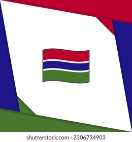 Gambia Flag Abstract Background Design Template. Gambia Independence Day Banner Social Media Post. Gambia Independence Day