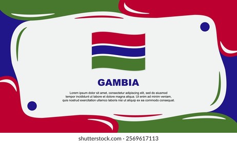 Gambia Flag Abstract Background Flat Design Template. Gambia Independence Day Banner Wallpaper Vector Illustration. Gambia Illustration