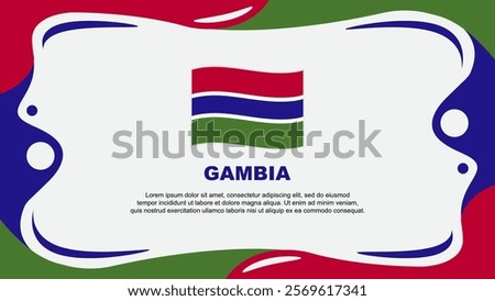 Gambia Flag Abstract Background Flat Design Template. Gambia Independence Day Banner Wallpaper Vector Illustration. Gambia Flag