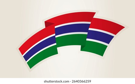 Gambia Flag in Abstract Ribbon Shape, National Symbol of the Gambia. This vector is ideal for use in national events, Independence Day, international sports competitions.