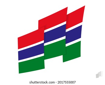Gambia flag in an abstract ripped design. Modern design of the Gambia flag. Vector icon.