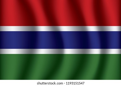 Gambia flag background with cloth texture. Gambia Flag  vector illustration eps10.