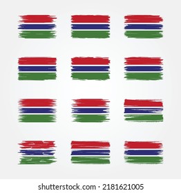 Gambia Flag Brush Collection. National Flag