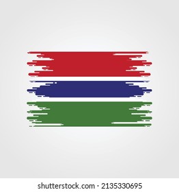 Gambia Flag Brush Strokes. National Flag