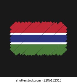 Gambia flag brush strokes painted