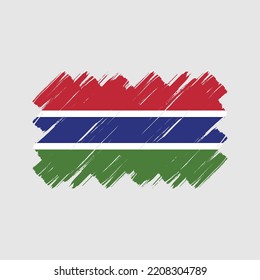 Gambia flag brush strokes painted collection