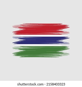 Gambia Flag Brush Vector Illustration