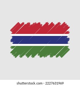 Ilustración del vector del pincel de bandera de Gambia