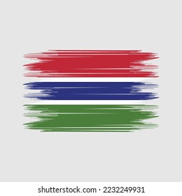 Gambia Flag Brush Vector Illustration