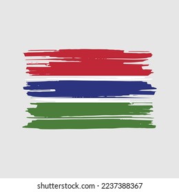 Gambia Flag Brush Vector Illustration