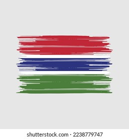 Gambia Flag Brush Vector Illustration