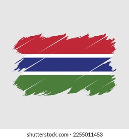Gambia Flag Brush Vector Illustration
