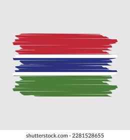 Ilustración del vector del pincel de bandera de Gambia