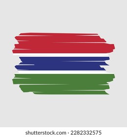 Gambia Flag Brush Vector Illustration