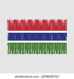 Gambia Flag Brush Vector Illustration