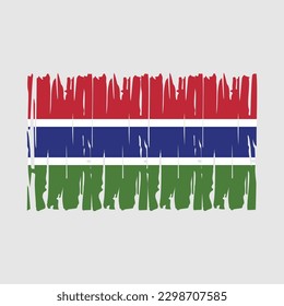 Ilustración del vector del pincel de bandera de Gambia