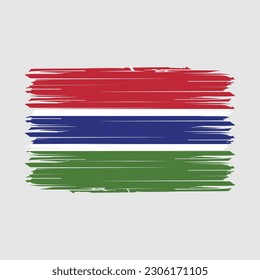 Ilustración del vector del pincel de bandera de Gambia