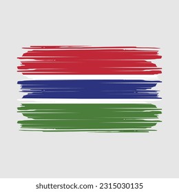 Gambia Flag Brush Vector Illustration