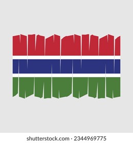 Gambia Flag Brush Vector Illustration