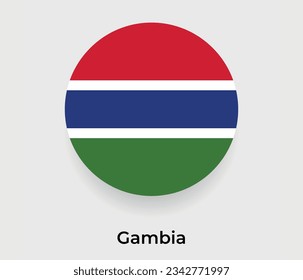 Gambia-Flaggenblase kreisrunder Form Symbol Vektorgrafik