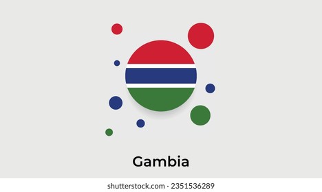 Gambia-Flaggenblase rund um die Form Symbol bunte Vektorgrafik