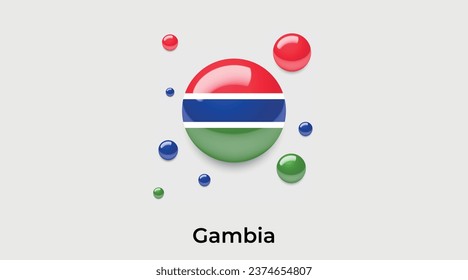 Gambia flag bubble circle round shape icon colorful vector illustration