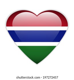 Gambia flag button on a white background. Vector illustration.
