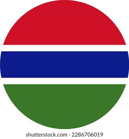 Gambia flag button on white background