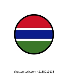 Gambia-Flagge in einem Kreis Auf weißem Hintergrund