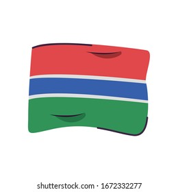gambia flag country isolated icon vector illustration design