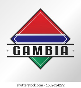 Gambia Flag Emblema. Vector Design National. Illustration Country Symbol. Insignia Banner Logo.
