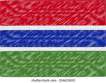 gambia flag embroidered zigzag