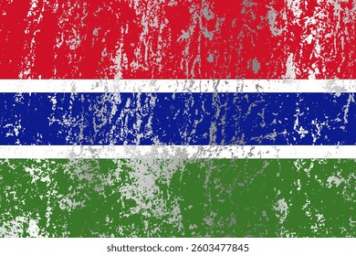 Gambia flag with grunge effect.