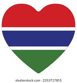 Gambia flag heart shape. Flag of Gambia heart shape