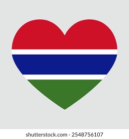 gambia flag heart shaped. Love symbol. Vector illustration