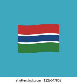 Gambia flag icon in flat design. Independence day or National day holiday concept.