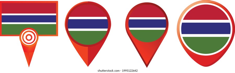 Gambia flag icon . web icon set . icons collection. Simple vector illustration.