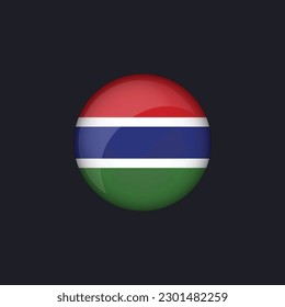 Gambia flag icon,Round Gambia flag icon vector isolated,Gambia flag button.