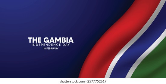 The Gambia flag Independence Day 18 February vector poster